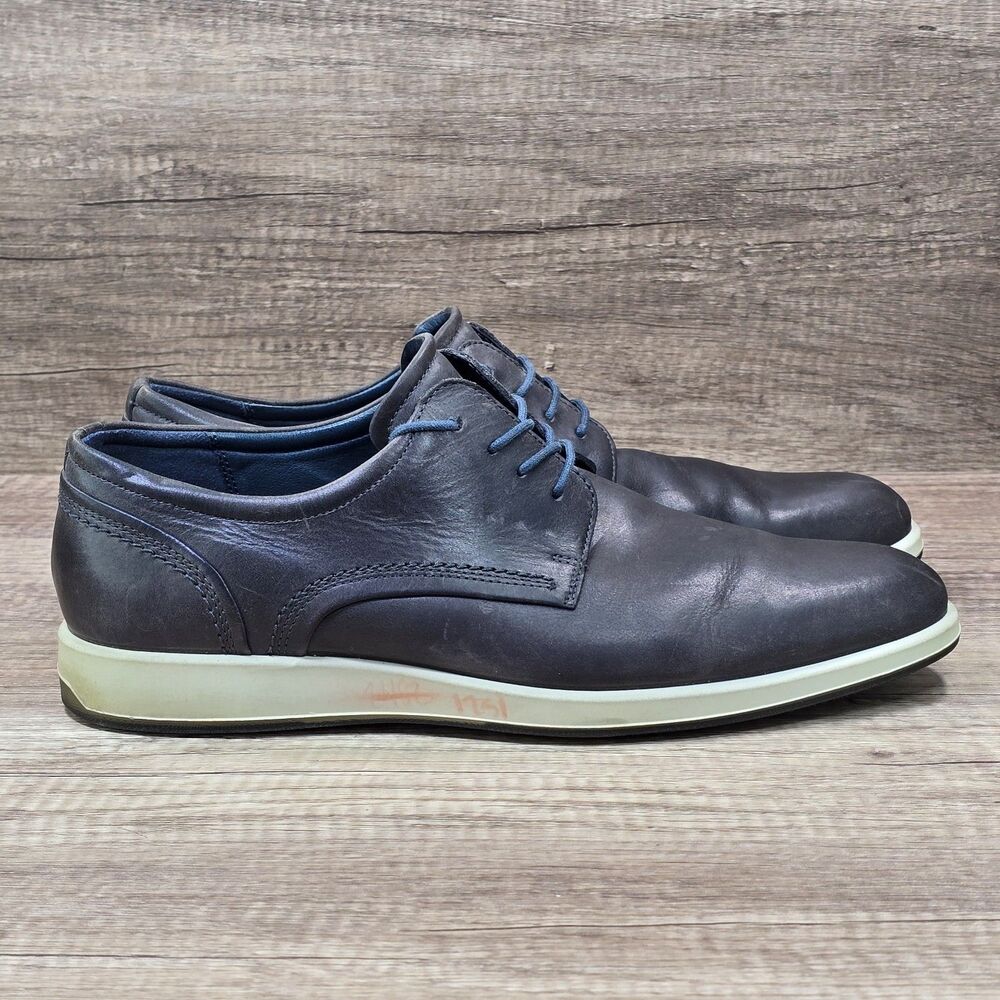 Ecco Jared Men's Size 10-10.5 US/EU 44 Dark Grey Leather Casual Oxford Shoes